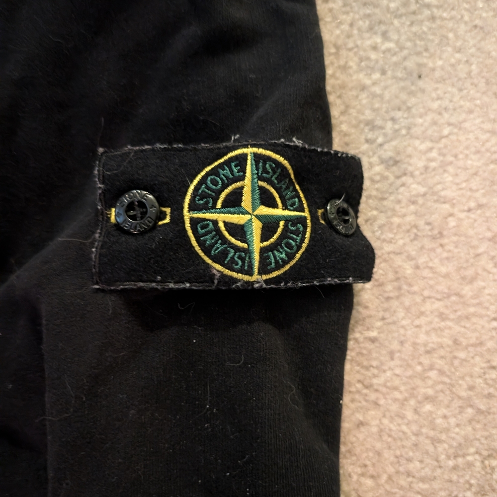 Stone Island Black Hoodie with Logo Patch